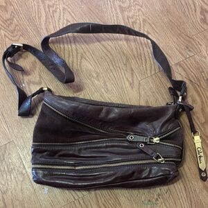 Cole Haan Dark Brown Leather Messenger Bag